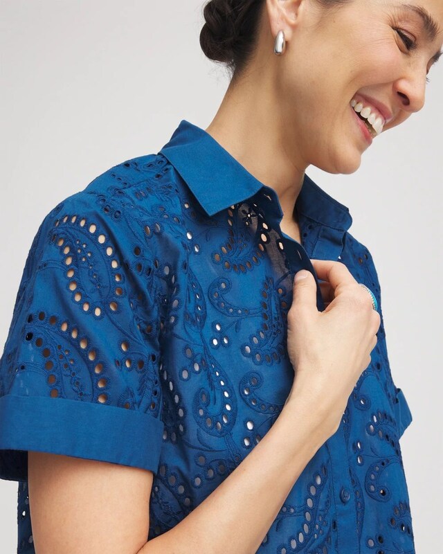 Cotton Eyelet Shirt - image 4